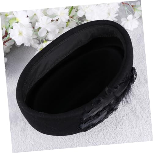 Chapeau de de femmes en laine véritable style vintage noir chic