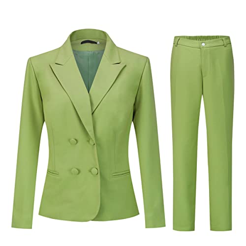 Ensemble pantalon et blazer femme vert XS costume 2 pièces boutonné