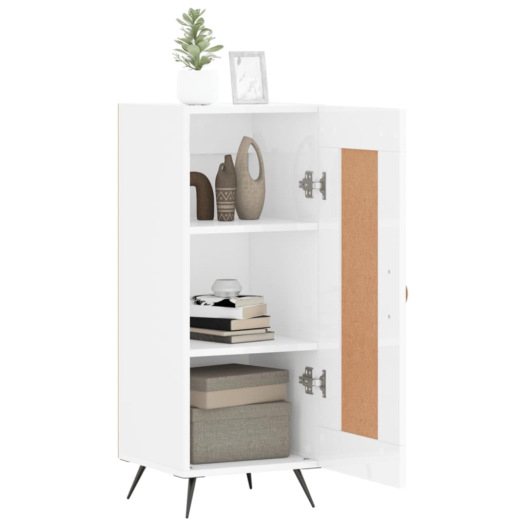 Aparador de armario moderno con 3 compartimentos para sala de estar y pasillo, armario de madera con patas de metal, 34,5 x 34 x 90 cm
