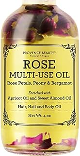 Rose Multi-Use Oil for Face, Body and Hair - Organic Blend of Apricot, Vitamin E and Sweet Almond Oil Moisturizer for Dry ...
