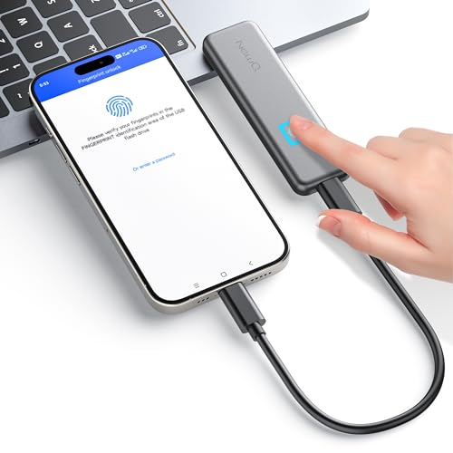 Image of NEWQ SSD 1TB Portable Fingerprint External Solid State Drive, Up to 300MB /s, Reliable Storage for Professionals, Gaming, Students, Easily Categorize and Backup Your Phone Albums to The SSD