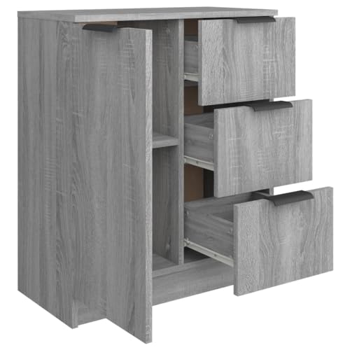 Credenza Cassettiera Cassettiera Mobile Contenitore Organizer Cucina Soggiorno Salonsonoma 60 X 30 X 70 Cm Derivati Del Legno Grigio 02_0036379 - 5