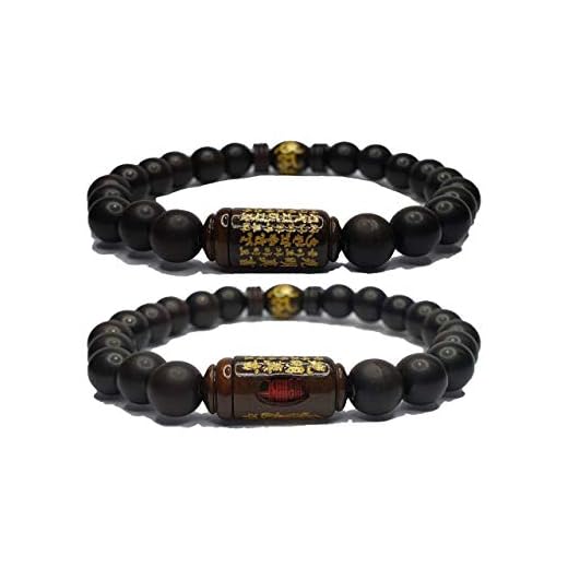 Buddhist Bracelet - 1pcs Buddhism Chinese Zodiac Made of Jujube Tree and Three Charm (Energize, Achievement, Health) Included Original Chakra Infused Word of Buddha for Men Woman 8mm Beads (the Dragon)