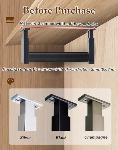 Rack de vêtements en métal extensible nizer solution stockage suspendu maison 120cm - 7
