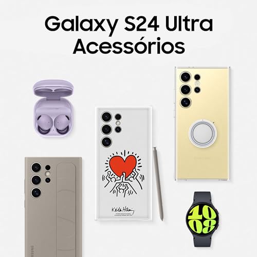 Smartphone Samsung Galaxy S24 Ultra, Galaxy AI, Selfie de 12MP, Tela de 6.8' 1-120Hz, 256GB, 12GB RAM - Titânio Cinza glide