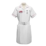 SPY FAMILY Men’s Joker Nurse Cosplay Jumpsuit with Elastic Waistband & Metal Buckle, Includes Pen & Nurse’s Watch (US Size XL (42))