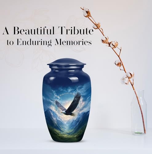 Image of Eagle Urn for Ashes Adult Male, Memorial Urns for Human Ashes Adult Female and Male, Ash Holders for Human, Decorative Urns, (10 Inch, 200 Cubic Inches)