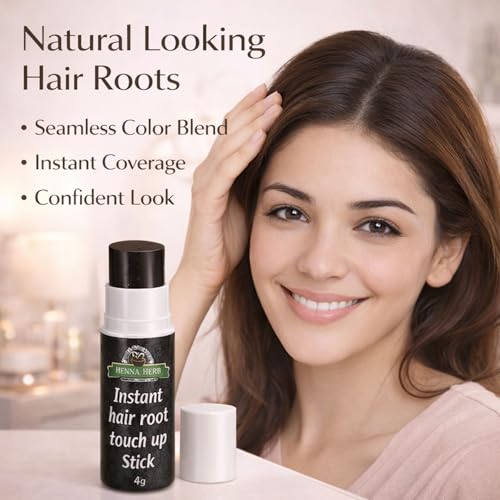 Image of Henna Herb Instant Hair Color Touch Up Stick Black | Root Touchup For Grey Hair | Hair Colour Stick for Women, Easy Temporary, Natural Finish, Mess-Free Hair Color Touchup (3)