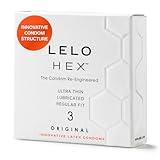 LELO HEX Original, Luxury Condoms with Unique Hexagonal Structure, Thin Yet Strong Latex Condom, Lubricated (3 count)