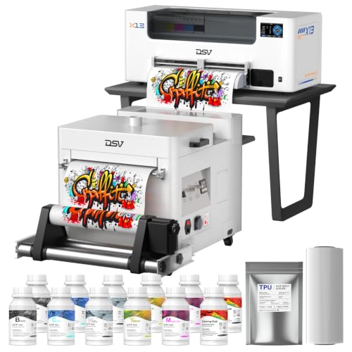 Image of DSV A3 i3200 DTF Printer with Shaker Oven&Air Purifier-50 sq.ft /hr Fast Printing, i3200 Printhead, Auto Cleaning & White Ink Circulation, Heated Platform for T-Shirt /Hoodie /Bags, 2-Year Ink Include