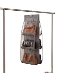 Hanging Purse Organizer for Closet, 8-Pocket, 35x117 cm, Gray