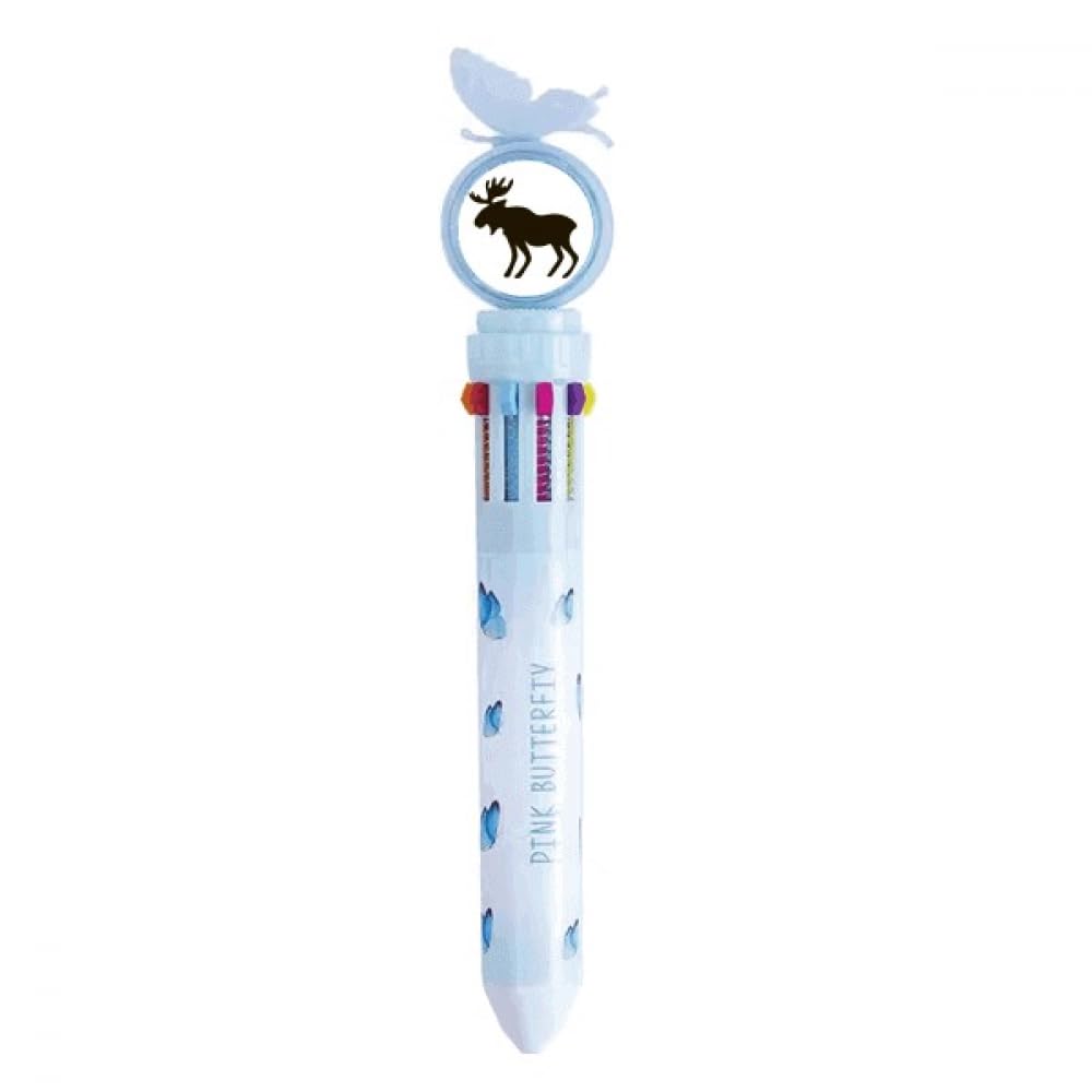 Stylo à bille rétractable multicolore élan noir idée cadeau originale