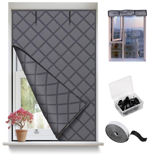 EFUTURETIME Winter Isolierte Fensterabdeckung 160 X 100 cm, Windows Winterizing Kit Schallschutz Winddicht Fenster Isolierung Hält Warm für Zugige Fenster in Dachböden, Wohnmobil, Kellern, Garagen