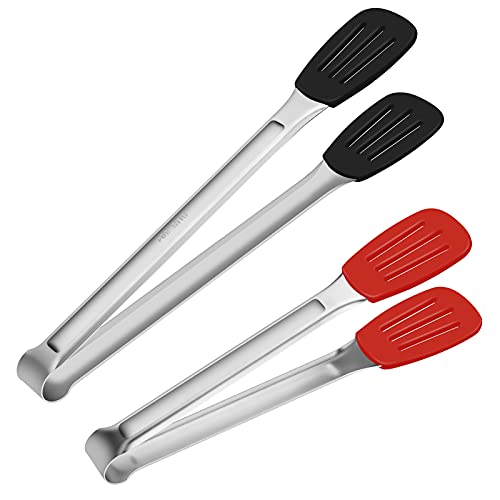 Barbacoa parrilla Tenazas Ensalada Pan de molde Bife Comida Parilla Pinza Comida Calificación Silicona Acero inoxidable Cocina Cocinando Pinza Anti Calor Antiadherente 9,5 pulgadas 11,5 pulgadas Cover