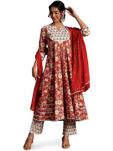 Kurta Anarkali en mousseline ensemble fluide pour masquer les rondeurs avec élégance