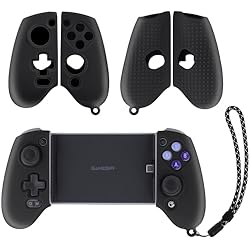 Aenllosi Silicone Grip Cover for GameSir G8 Galileo/G8 Plus/G8 Plus MFi Phone Controller, Anti-Scratch Protective Case with Lanyard, Black (Case Only)