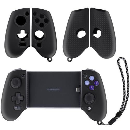Image of Aenllosi Silicone Grip Cover for GameSir G8 Galileo /G8 Plus /G8 Plus MFi Phone Controller, Anti-Scratch Protective Case with Lanyard, Black (Case Only)