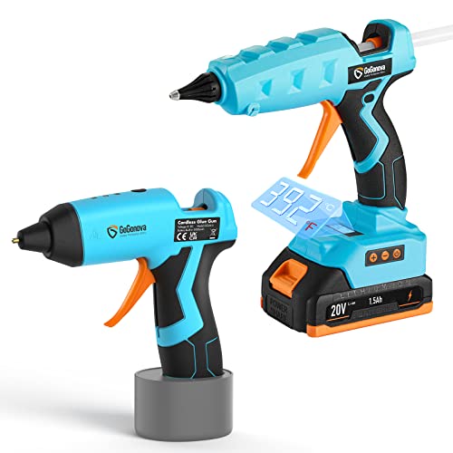 20V Temp Adjust Cordless Glue Gun Kit, Gogonova Lcd Digital Display Fast Heating Dripless Glue Gun, Accurate Temp Adjust, 4V 15S Fast Heating 4V Glue Gun Built In With 5Ah Built-In Battery #TOP30