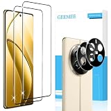 GEEMEE 2+2 Pezzi per Realme 12 Pro/Pro Plus/Pro+ Vetro Temperato， Pellicola Protettiva + Pellicola Fotocamera (Nero), Durezza 9H HD Anti Graffi Anti-Impronte Protettiva