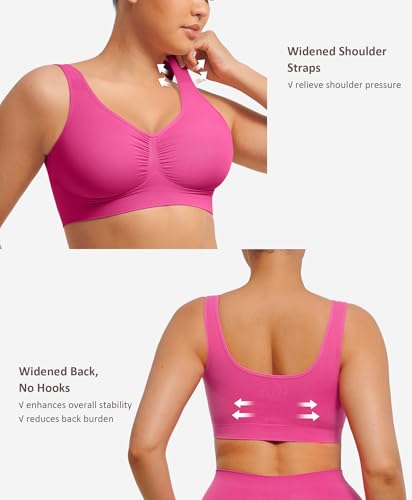Image of FeelinGirl Seamless Everyday Bras for Women No Underwire with Wide Straps | Full Coverage, Comfy Sleep Bra, Smooth, Wide Back Bralettes, Wireless, Buttery Soft Tshirt Bra, Unlined, No Show