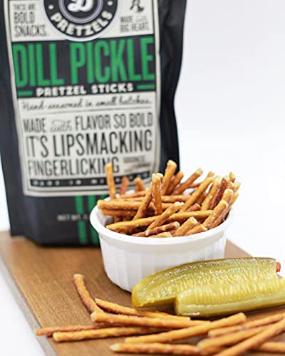 Pop Daddy Flavored Pretzels Sticks | Healthy Gourmet Pretzels Snacks | 7.5Oz Individual Bags | 3 Pack | Dill Pickle #TOP1
