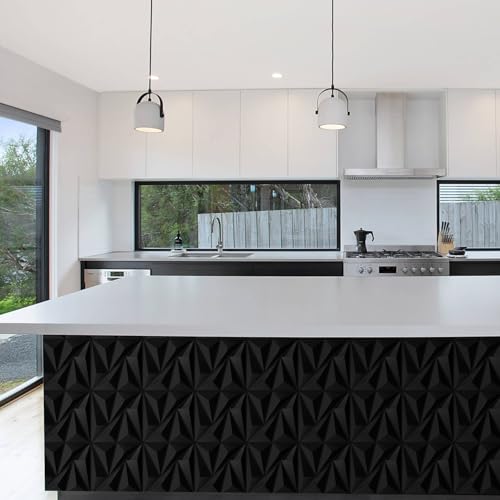 STICKGOO 3D Wall Panels for Interior Wall Decor, Black Diamond Design Accent Wall Panels, 12''x12'' Modern Decorative Wall Panels for Living Room, Lobby, Office, 33 Pack - Image 5