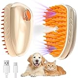 Arvion 5 in 1 Cat Steam Brush for Shedding with Skin Detection, Rechargeable Pet Spray Hair Removal Comb for Cats Dogs Long Short Haired Pets, Steaming Dog Brush for Shedding Massaging Grooming