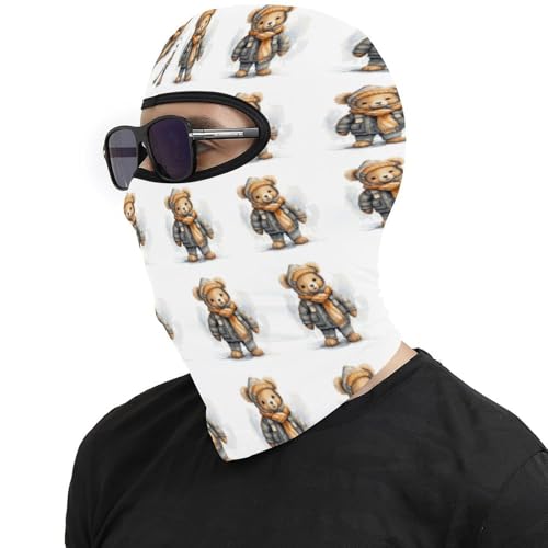 Pasamontaña térmico para hombre y mujer con estampado de oso, máscara facial para esquí, motocicleta y clima frío miniatura 4