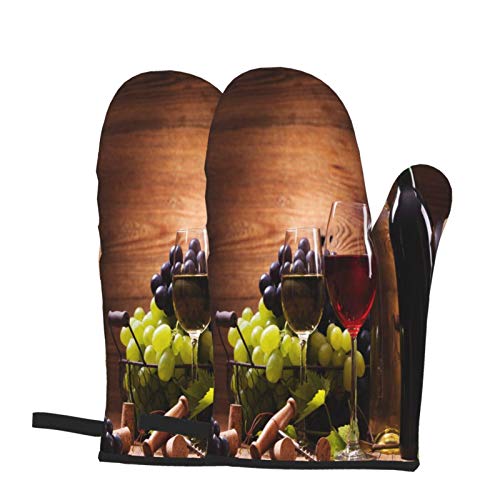 2 Piece Set Oven Mitts, Grapes Baking Glove For Cooking Bbq #TOP1