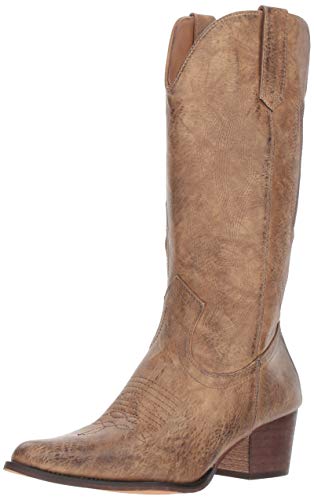ROPER Womens Nettie Pointed Toe Western Cowboy Boots Mid Calf Mid Heel 2-3  - Brown - Size 6 B