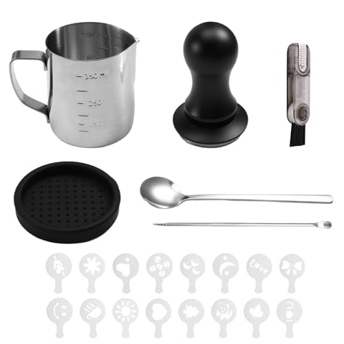 PokFhgur Juego de de Café, Kit de Accesorios para Espresso, con Prensa de Espresso de 51 mm y Agitador de Café.