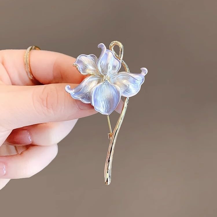 Vintage Water Lily Brooch - Elegant 3D Enamel Flower Pin for Qipao & Suit, Anti-Slip Lotus Lapel Clip (Artistic & Noble)