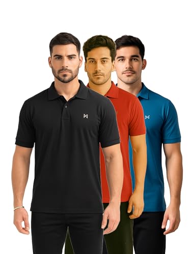 Image of Force NXT Men's Premium Microfiber Fabric Solid T-Shirt | Polo Neck Half-Sleeves T-Shirt for Men | Label Free with Anti-Static for Daily Uses
