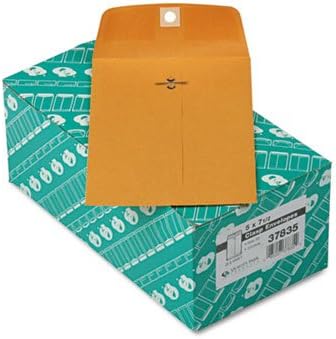 Clasp Envelope, 5 x 7 1/2, 28lb, Brown Kraft, 100/Box, Sold as 1 Box