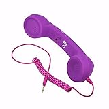 WinnerEco 3.5 MM Retro Radiation Proof Phone Handset Socket Cell Phone Receiver for iPhone Samsung Android smartphones (Purple)