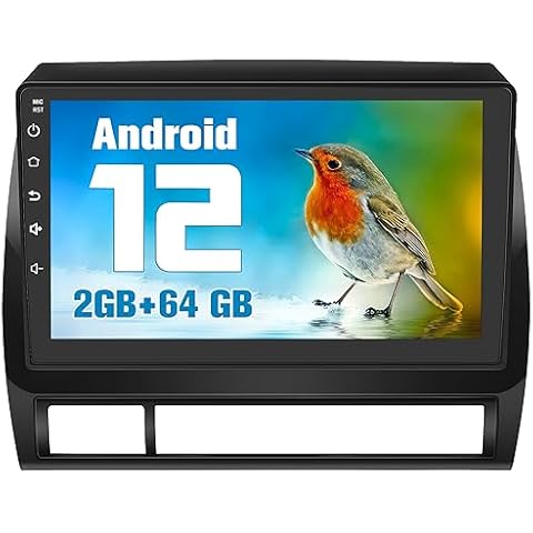 2GB+64GB Car Radio Stereo for Toyota Tacoma 2005-2015 Built-in carplay Android Auto,9 inch Android 12 Car Stereo Head Unit with DSP WiFi GPS Navigation Bluetooth Steering Wheel Control Cover