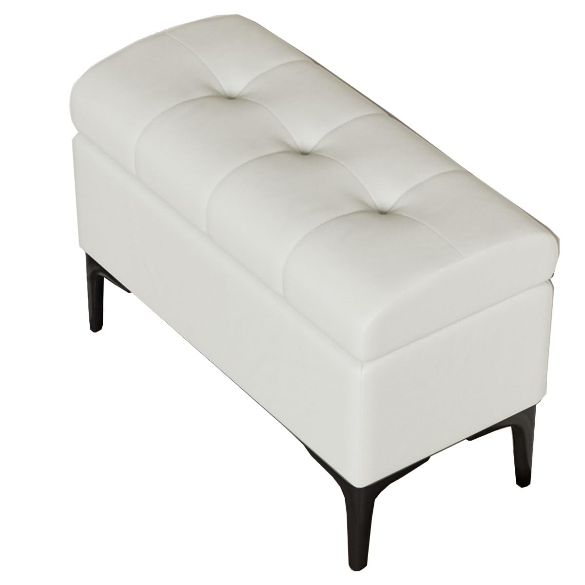Banc en cuir haut de gamme gris avec assise fourrure et piétement métallique moderne