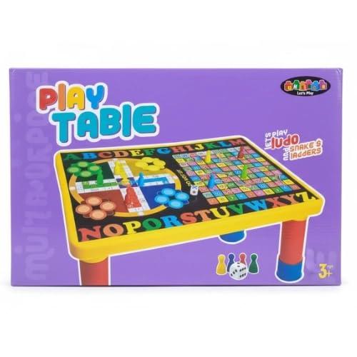 Educational Learning Activity Table with Alphabet, Numbers and Ludo Game, 3+ Years, Multicolor-image-21