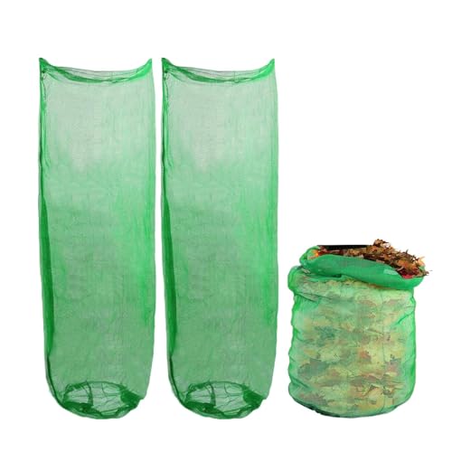 Sacs à déchets de jardin - Collecteur de feuilles en - Sacs de pelouse robustes - Sacs de rangement extra larges en 3 parties avec cordon de fermeture - Conteneurs extérieurs pratiques pour