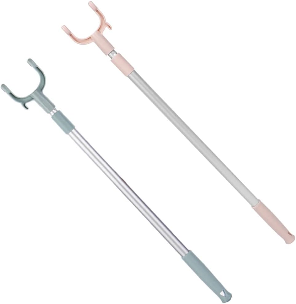 2pcs Adjustable Retractable Clothesline Rod Telescoping Garment Pole for Easy Drying Lightweight Aluminum Alloy Design for and Spaces Versatile Clothes Drying