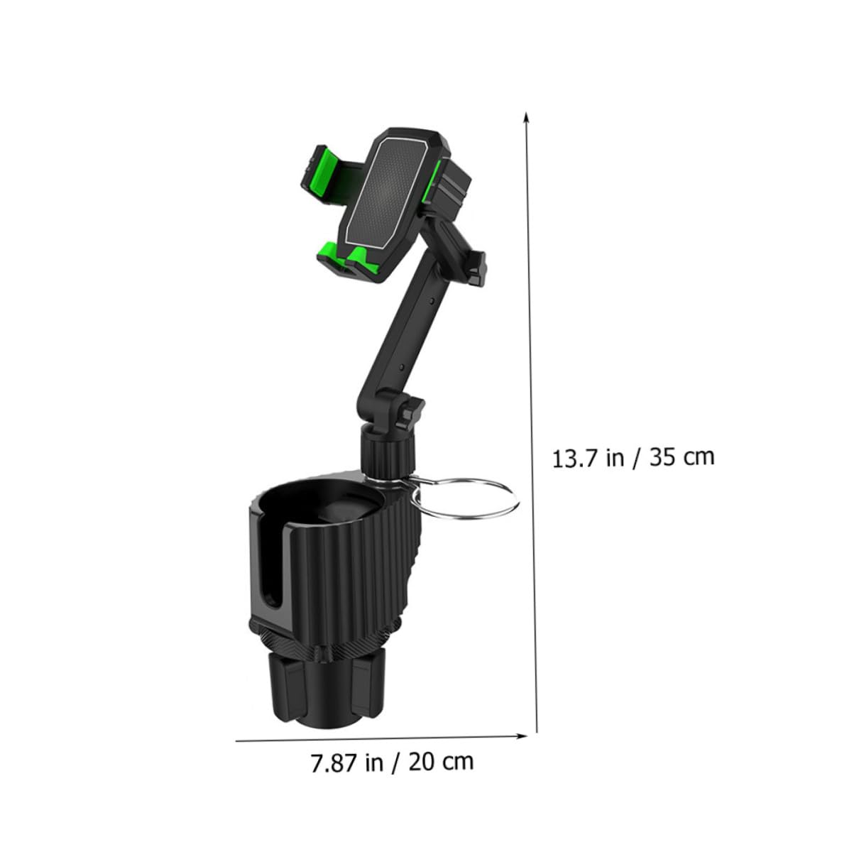 Soporte Metal y Teléfono para Portavasos Móvil Coche con Instalación sin Herramientas, Compatibilidad, Material Abs de Adecuado para Coche y Carrito Golf