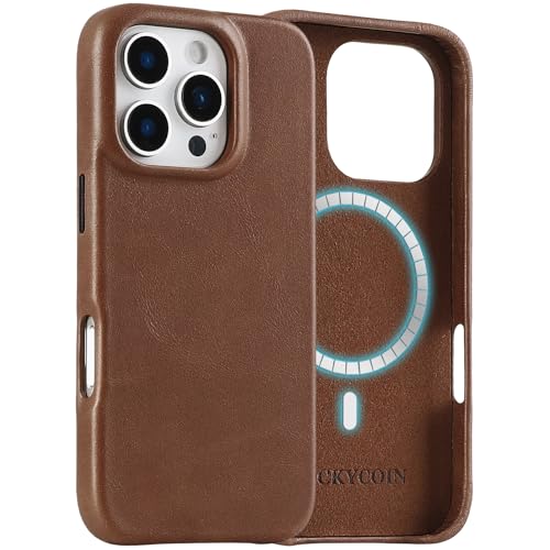 LUCKYCOIN Genuine Leather Magnetic Case