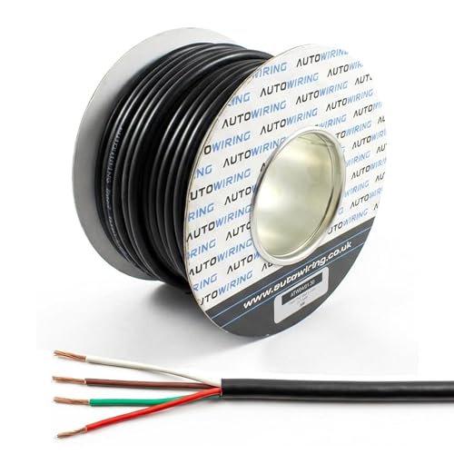 Câble automobile 4 conducteurs 0.75mm² 14A pour circuit 12V 24V
