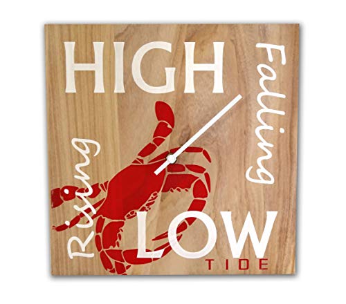 OldBleu Tide Clock - Handmade - Red Crab - Beach Lover