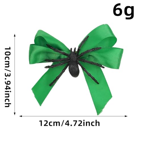 Image of Havilah Halloween Hair Clip 2 Pcs - Spider Bow Accessory for Cosplay Cute Side Clip Unique Bangs Clip - Green