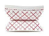 Mr Miracle White and Red Paper Food Tray. 5-Pound Size. Pack of 100. Disposable, Recyclable and Full