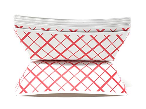 Mr Miracle White And Red Paper Food Tray. 5-Pound Size. Pack Of 100. Disposable, Recyclable And Fully Biodegradable. Made In Usa #TOP6