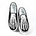 Skeleton Feet Slip-on Sneakers Hand Painted Artwork Shoes Funny Skull Walking Canvas Shoes Custom Handmade Black