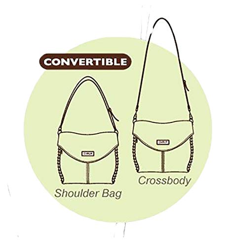 Chala Charming Crossbody Bag Shoulder Handbag With Flap Top and Zipper Black/Dark Brown3