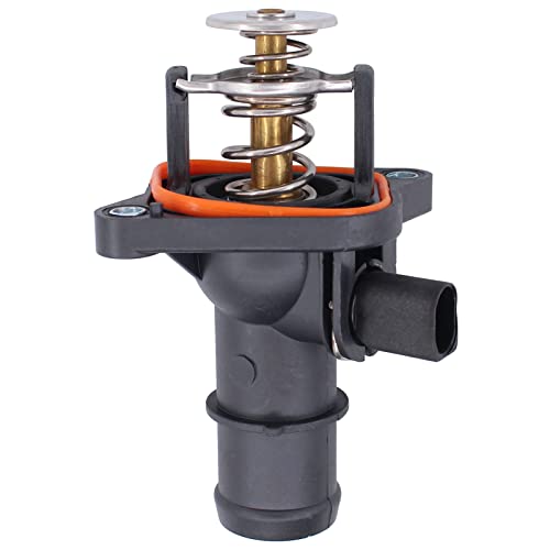 Doo Engy Thermostat Gehäuse Thermostatgehäuse Kühlmittel Rohrstutzen Kühlmittelthermostat Kühlwasserthermostat Kühlung mit Heizelement Dichtung für A3 8L Golf 4 Bora Leon 1M Toledo 1M Octavia 1U 1.6